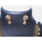 Stunning Gold-Plated Necklace Set with White Stones