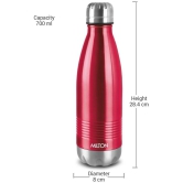 Milton Duo DLX 750 Thermosteel 24 Hours Hot and Cold Water Bottle, 700 ml, Maroon | Leak Proof | Office Bottle | Gym | Home | Kitchen | Hiking | Trekking | Travel Bottle - Maroon