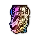 Astronaut Surf Club Holographic Stickers