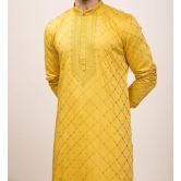 Yellow Sequin Embroidery Chikankari Kurta