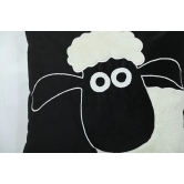 Shaun the Sheep Kids Velvet Cushion Cover Black and White - 16” x 16”