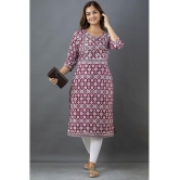 Lee Moda - Maroon Cotton Women's Straight Kurti ( Pack of 1 ) - None