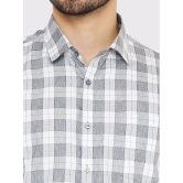 Maharaja Cotton Blend Slim Fit Checks Full Sleeves Mens Casual Shirt - Grey ( Pack of 1 ) - None