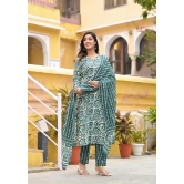 Women Straight Block Printed Kurta and Pant Set with Dupatta in Beautiful Color-L