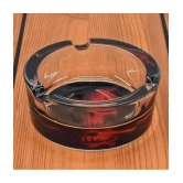 Glass Ashtray for Smokers, Printed, Round (9811) - Multi Color