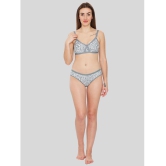 ILRASO - Light Grey Cotton Women's Bra & Panty Set ( Pack of 1 ) - None