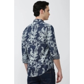 Men Navy Slim Fit Print Full Sleeves Casual Shirt