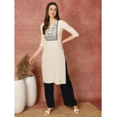 Antaran Cotton Embroidered Straight Womens Kurti - White ( Pack of 1 ) - None