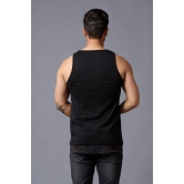 Husstle Printed Black Vest for Men 5XL