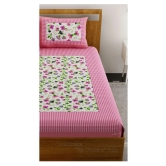 Uniqchoice Cotton Double Bedsheet with 2 Pillow Covers - Pink