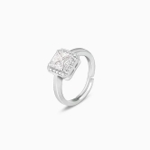 Anushka Sharma Silver Studded Classic Square Ring