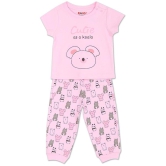 Donuts 100% Cotton Pink Shirt & Trouser For Baby Girl ( Pack of 2 ) - None