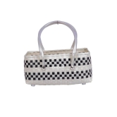 Black & White Reusable Half Basket