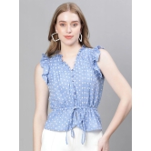 Oxolloxo Self Design Ruffles Cinched Waist Organic Cotton Top