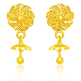 LUV FASHION Golden Stud Earrings ( Pack of 1 ) - Golden