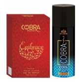 ST.JOHN Cobra Deo Cool 150ml & Embrace 100ml Deodorant Spray & Perfume for Men 250 ml- Pack of 2