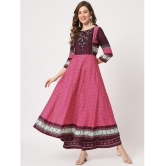 Pannkh - Magenta Rayon Womens Anarkali Kurti ( Pack of 1 ) - None