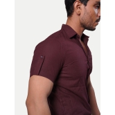 Men Solid Maroon Pure Cotton Casual Shirt