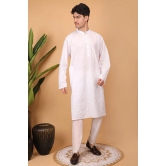 Shwet Men Cotton White Chikankari Men Kurta - 295-S