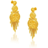 LUV FASHION Golden Chandelier Earrings ( Pack of 1 ) - Golden