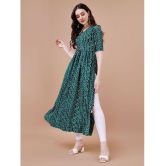 Glomee Rayon Printed Nayra Womens Kurti - Green ( Pack of 1 ) - None