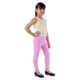 Kids Cave - Baby Pink Cotton Blend Girls Leggings ( Pack of 1 ) - None