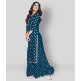 Estela - Blue Rayon Womens Straight Kurti ( Pack of 1 ) - S