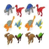 FunBlast (Pack of 12 Pcs) Dinosaur Theme Erasers Set for Kids Educational Stationary Kit for Kids (Multicolor)