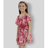 Kids Cave - Pink Crepe Girl's A-line Dress ( Pack of 1 ) - None