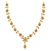 Sukkhi Alloy Golden Traditional Necklaces Set Collar - Golden