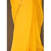 clafoutis Chiffon Solid Saree Without Blouse Piece - Yellow ( Pack of 1 ) - Yellow