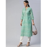 SVARCHI - Green Cotton Womens Straight Kurti ( Pack of 1 ) - None