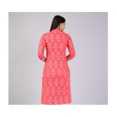 MAUKA Rayon Printed Straight Womens Kurti - Pink ( Pack of 1 ) - None