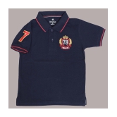 NEUVIN - Navy Blue Cotton Blend Boy's Polo T-Shirt ( Pack of 1 ) - None