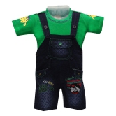 Zadmus Unisex Top and Dungaree Set Denim, Green  - 6-12 Months