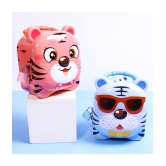 FunBlast Tiger Coin Box for Kids with Lock and Key â?? Cartoon Toy Money Bank for Kids Piggy Saving Box for Girls, Boys, Birthday Return Gift for Children (Yellow)