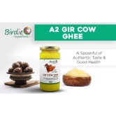 Birdie Superfoods -100% Pure A2 Gir Cow Desi Ghee Through Vedic Bilona Method (Glass Bottle- 250 mlx2 combo )