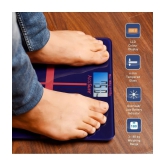 AccuSure Blue & Black Digital Bathroom Weighing Scale, LCD Panel, 6mm Tempered Glass1 Yr Warranty