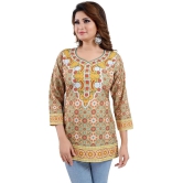 Meher Impex - Yellow Crepe Womens Straight Kurti ( Pack of 1 ) - L