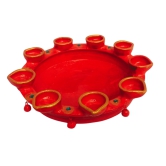 Handmade Red Clay Diwali Diya Set - Decorative Items