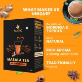 Auric Kadak Moringa Masala Tea - Black Tea from Assam & Darjeeling | Tea Masala Powder Blended with Real Spices (Cardamom, Ginger, Black Pepper) 500 Gms