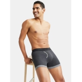 Jockey 1017 Men Super Combed Cotton Rib Solid Boxer Brief - Mid Grey & Charcoal - None