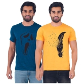 ferocious - Blue Cotton Regular Fit Men's T-Shirt ( Pack of 2 ) - None