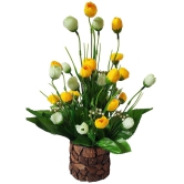 BAARIG - Yellow Rose Artificial Flower ( Pack of 1 )