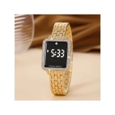 Rhonium Gold Metal Digital Womens Watch