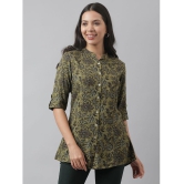 Divena - Olive Rayon Women''s Ethnic Top ( Pack of 1 ) - None