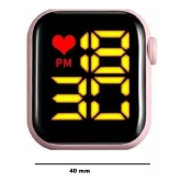 Rhonium Pink Silicon Digital Womens Watch