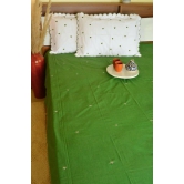 Little Hearts Green Cotton Bedsheet