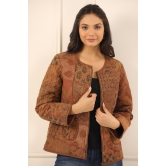 Printed women quilted  jacket-XL