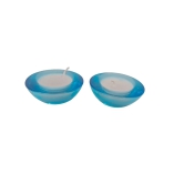 Set of 2 Blue Glass Bowl Candles